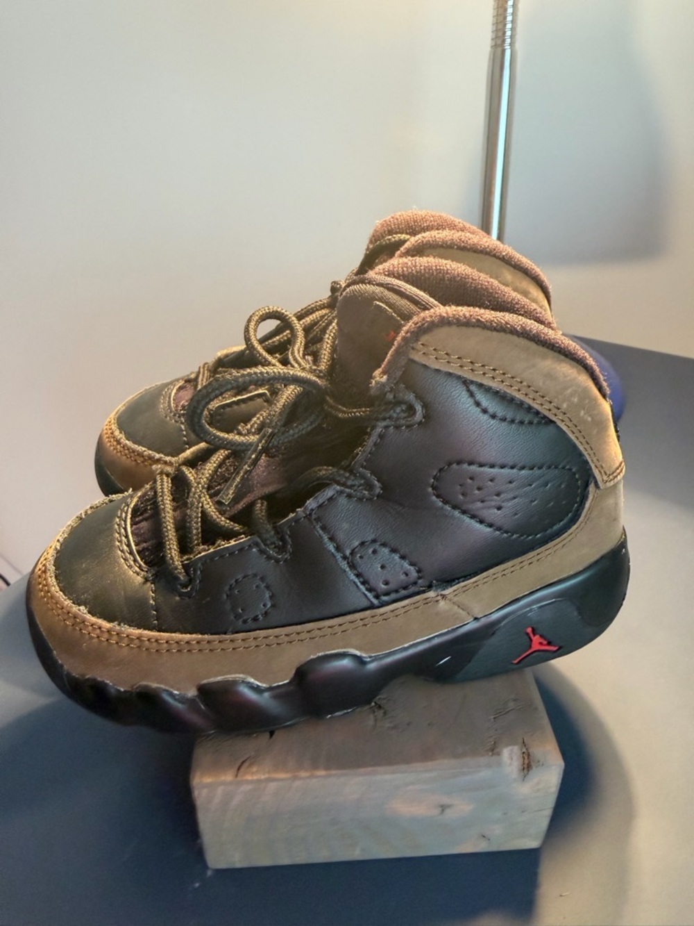 Jordan Kids Black and Brown High-Top Sneakers